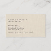 Beige Linen Minimal Monogram Clean Professional 名刺 (裏面)