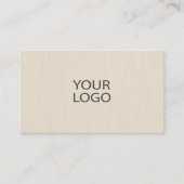 Beige Linen Minimalist Scannable QR Code Logo 名刺 (正面)