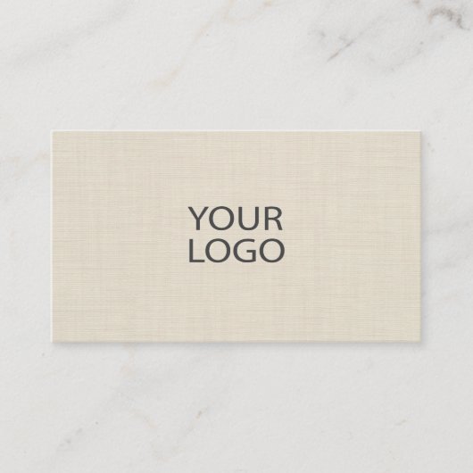 Beige Linen Minimalist Scannable QR Code Logo 名刺 (正面)