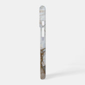 Beige Marble with Gold Veins – Elegant Design iPhone 16ケース (左側面)