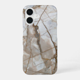 Beige Marble with Gold Veins – Elegant Design iPhone 16ケース