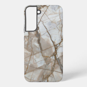 Beige Marble with Gold Veins – Elegant Design Samsung Galaxy S22+ケース