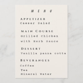Beige Menu Template Modern Simple Wedding メニュー