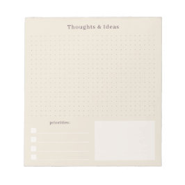 Beige minimal and simple Thoughts & Ideas  ノートパッド