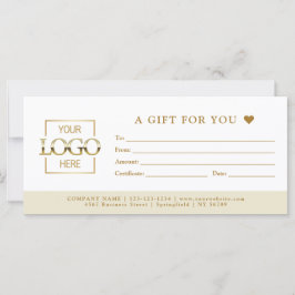 Beige Minimal Business Gift Certificate Template