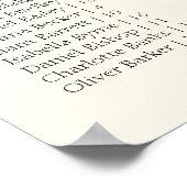 Beige Minimal Wedding Alphabetical Seating Chart ポスター (角)