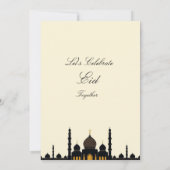 Beige Minimalist  elegant Eid Party Invitation  招待状 (裏面)