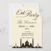 Beige Minimalist elegant Eid Party Invitation Card 招待状 (正面)