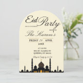 Beige Minimalist elegant Eid Party Invitation Card 招待状 (スタンド正面)