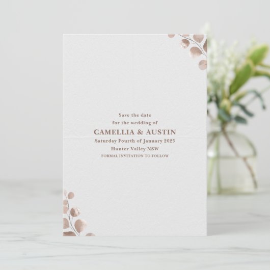 Beige Minimalist Wedding Invitation 招待状 (スタンド正面)