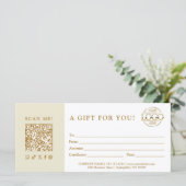 Beige Modern Elegant Custom Business Gift Card (スタンド正面)