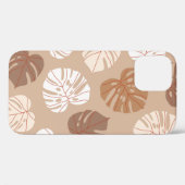 Beige Monstera離れのトレンディー:手書きパターン Case-Mate iPhoneケース (裏面 (横))
