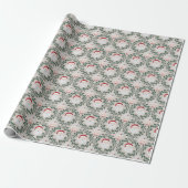 Beige Mr. & Mrs. Claus Christmas Wrapping Paper ラッピングペーパー (アンロールド)