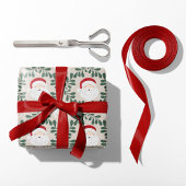 Beige Mr. & Mrs. Claus Christmas Wrapping Paper ラッピングペーパー