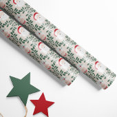 Beige Mr. & Mrs. Claus Christmas Wrapping Paper ラッピングペーパー