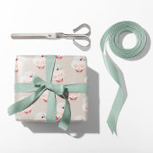 Beige Mrs. Claus Faces Christmas Wrapping Paper ラッピングペーパー