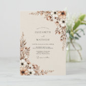 Beige Muted Woodland Wedding 招待状 (スタンド正面)