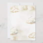 Beige Neutral Bear Cloud Balloon Baby Shower 招待状 (裏面)