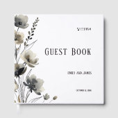 Beige Neutral Floral Wedding ゲストブック (正面)