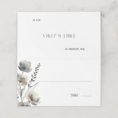 Beige Neutral Floral Wedding プレイスカード (外部開封)