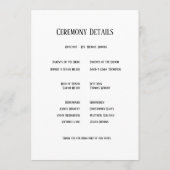 Beige Neutral Floral Wedding プログラム (裏面)