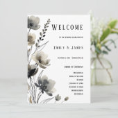 Beige Neutral Floral Wedding プログラム (スタンド正面)