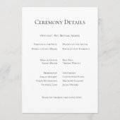 Beige Neutral Floral Wedding プログラム (裏面)