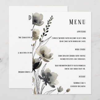 Beige Neutral Floral Wedding メニュー