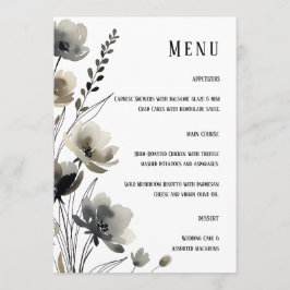 Beige Neutral Floral Wedding メニュー