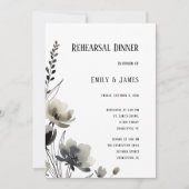 Beige Neutral Floral Wedding 招待状 (正面)