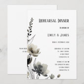 Beige Neutral Floral Wedding 招待状 (正面/裏面)