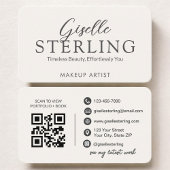 Beige Neutral Makeup Artist QR Code 名刺
