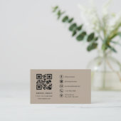 Beige Neutral Professional Company Logo QR Code  名刺 (スタンド正面)