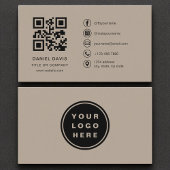 Beige Neutral Professional Company Logo QR Code  名刺