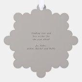 Beige/Neutral Snowberry+Greenery Holiday Paper オーナメントカード (裏面)