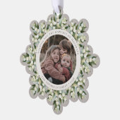 Beige/Neutral Snowberry+Greenery Holiday Paper オーナメントカード (左)