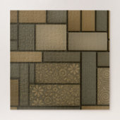 Beige Neutral Tile Mosaic Pattern ジグソーパズル (横)