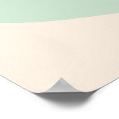 Beige One Line Flower Abstract Floral Art Print ポスター (角)