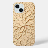 Beige Organic Embossed Branch iPhone Case Case-Mate iPhoneケース (裏面)