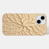 Beige Organic Embossed Branch iPhone Case Case-Mate iPhoneケース (裏面 (横))