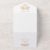 Beige Otomi Mexican All In One Wedding Invite オールインワン招待状 (外側)