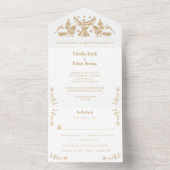 Beige Otomi Mexican All In One Wedding Invite オールインワン招待状 (内側)
