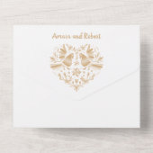 Beige Otomi Mexican All In One Wedding Invite オールインワン招待状 (裏面)
