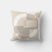 Beige Overlapping Shapes Minimalist Pillow クッション (正面)