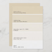 Beige Paint Chip Housewarming Party 招待状 (正面/裏面)