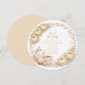 Beige Palette Tea Party Bridal Shower 招待状 (正面/裏面)