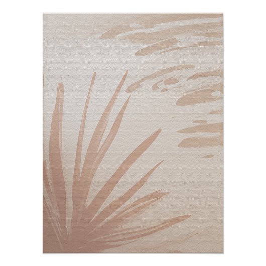 Beige Palm Zen Minimalist Wall Art ポスター (正面)