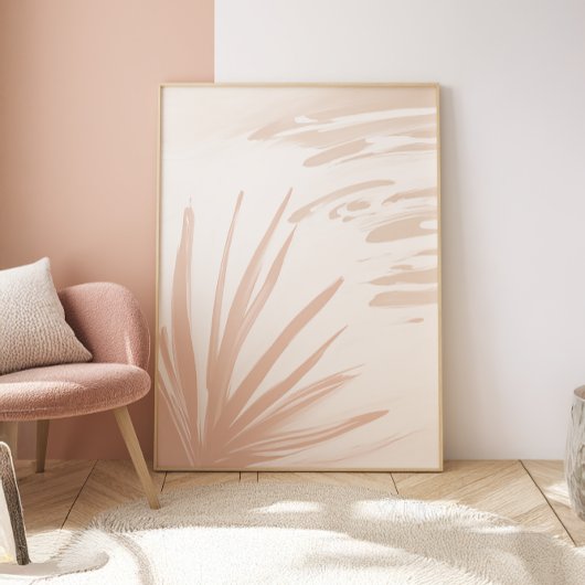 Beige Palm Zen Minimalist Wall Art ポスター