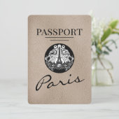 Beige Paris Passport日付の保存 セーブザデート (スタンド正面)