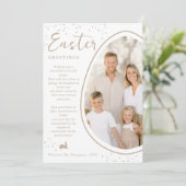 Beige Partly Cropped Egg Photo And Bunny Easter カード (スタンド正面)